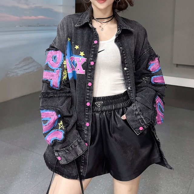 ボタンフロント 長袖 デニムジャケット L00264