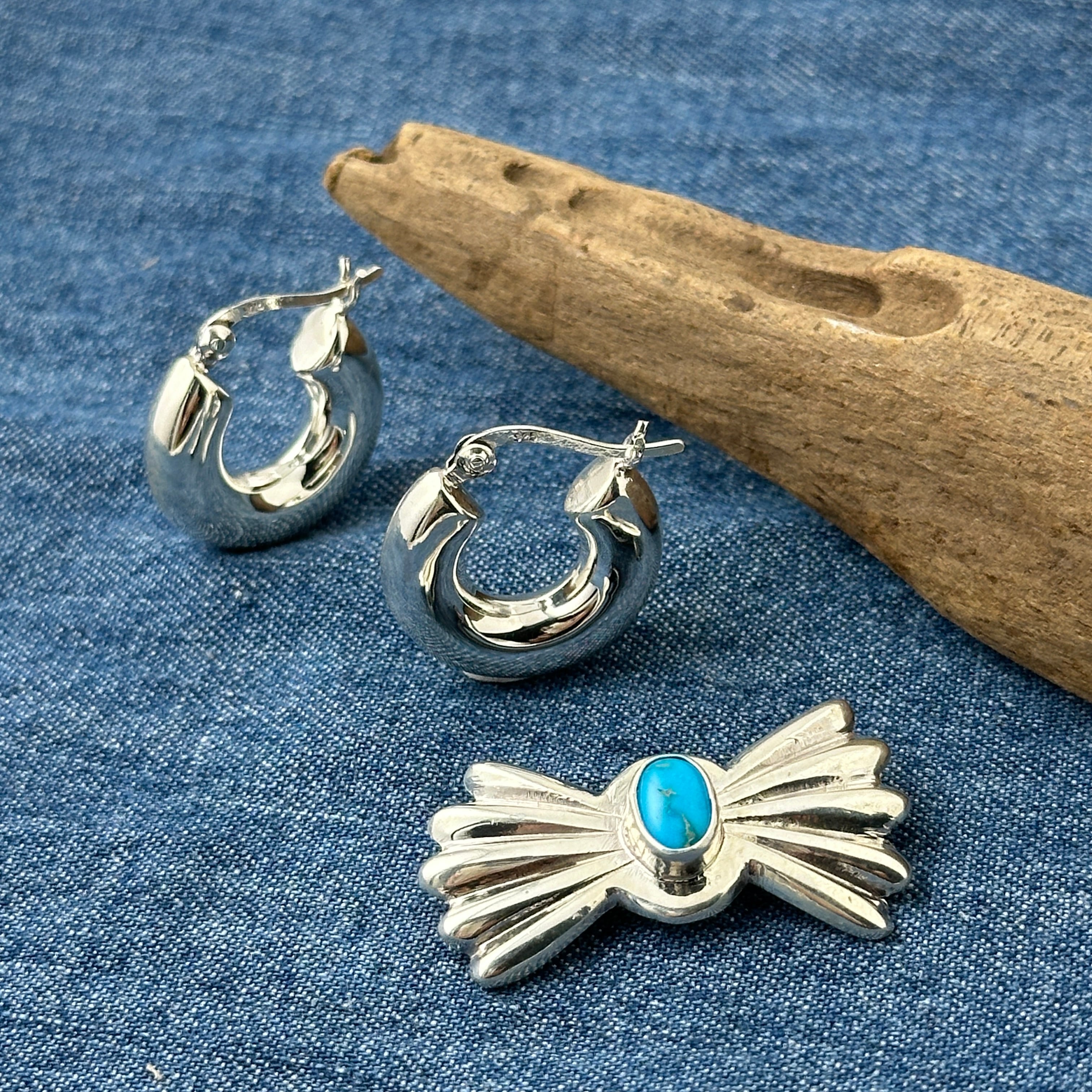 indian jewelry インディアンジュエリー ターコイズ ブローチ Indian Jewelry》バタフライ キングマン ターコイズ ブローチ 蝶