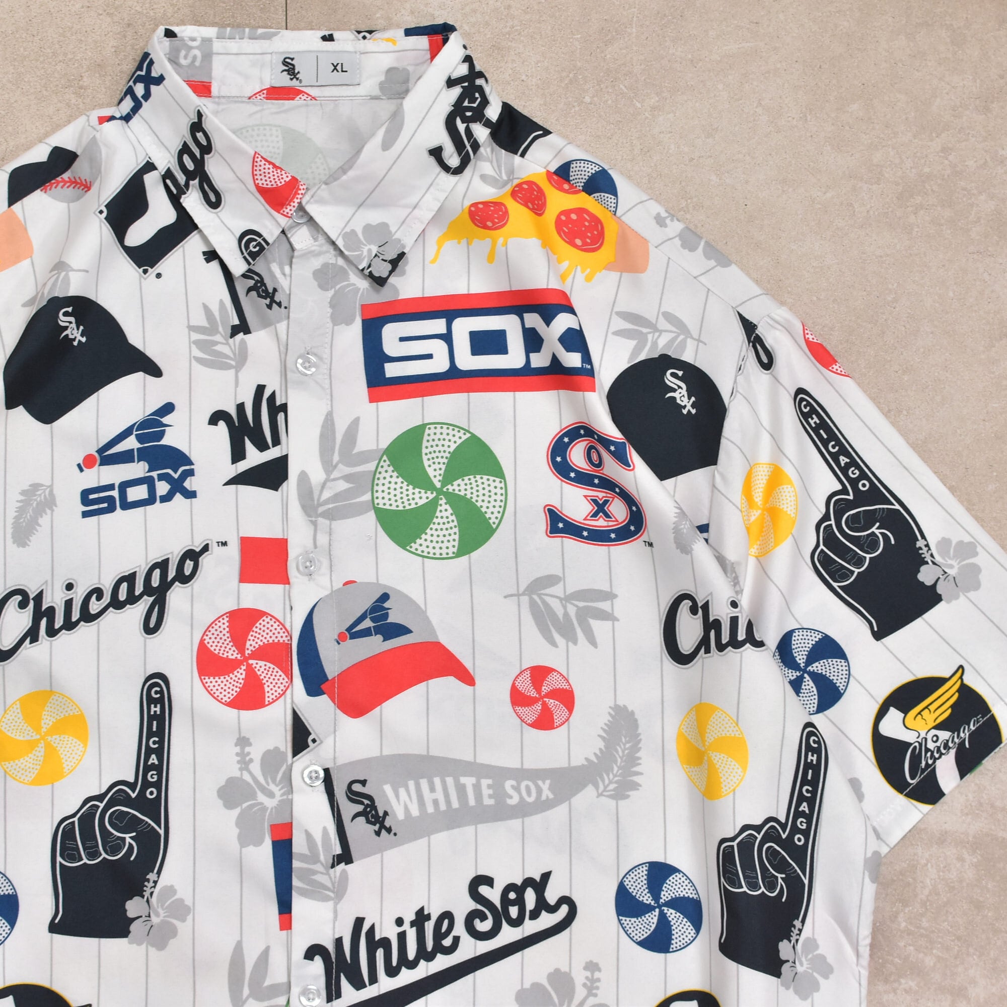 00s～ MLB Chicago WHITE SOX & Beggars Pizza poly shirt
