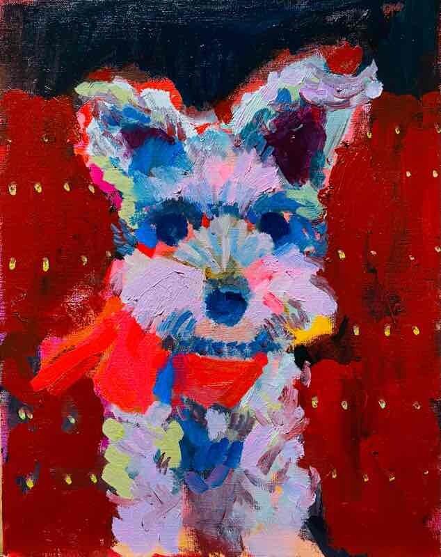 OIL COLOUR | 油彩画 #現代アート #犬 #猫