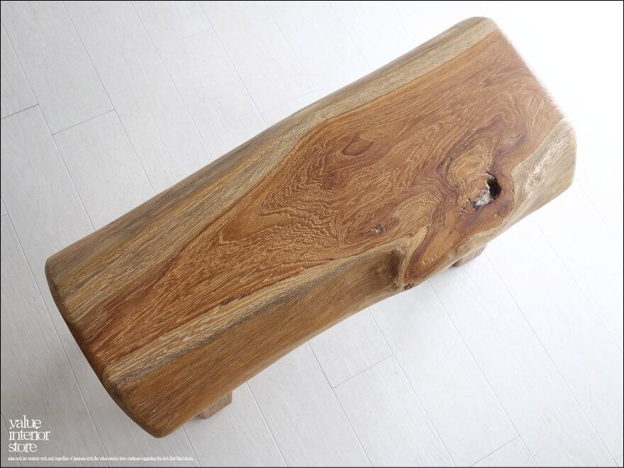 プリミティブオールドチークベンチ K1 椅子 スツール 古材家具 一枚板