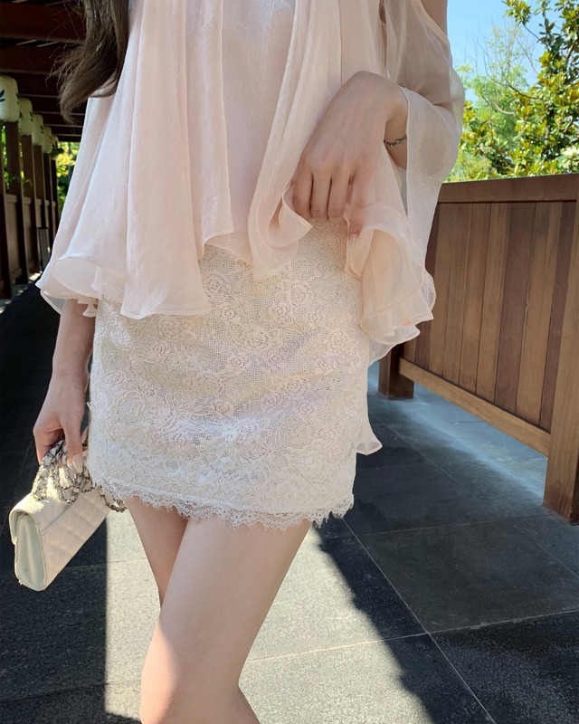 フローラルレースタイトミニスカート 2608850
