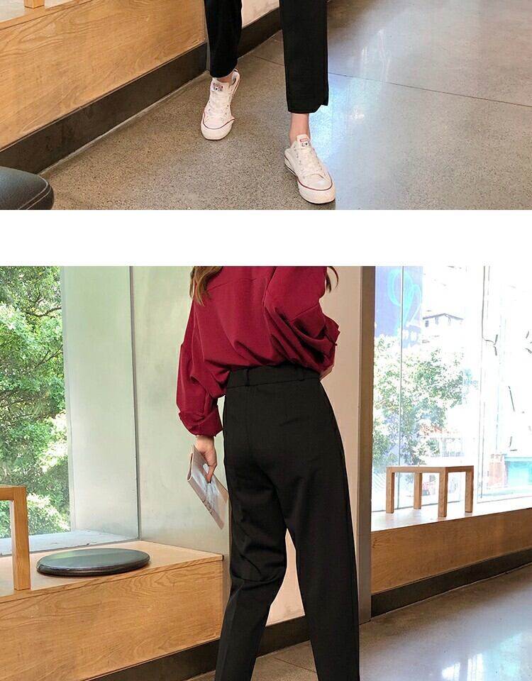 パンツ スプリングオータムルーズ薄手ハイウェストウェスト 春物 秋物 萌量不足48873674153