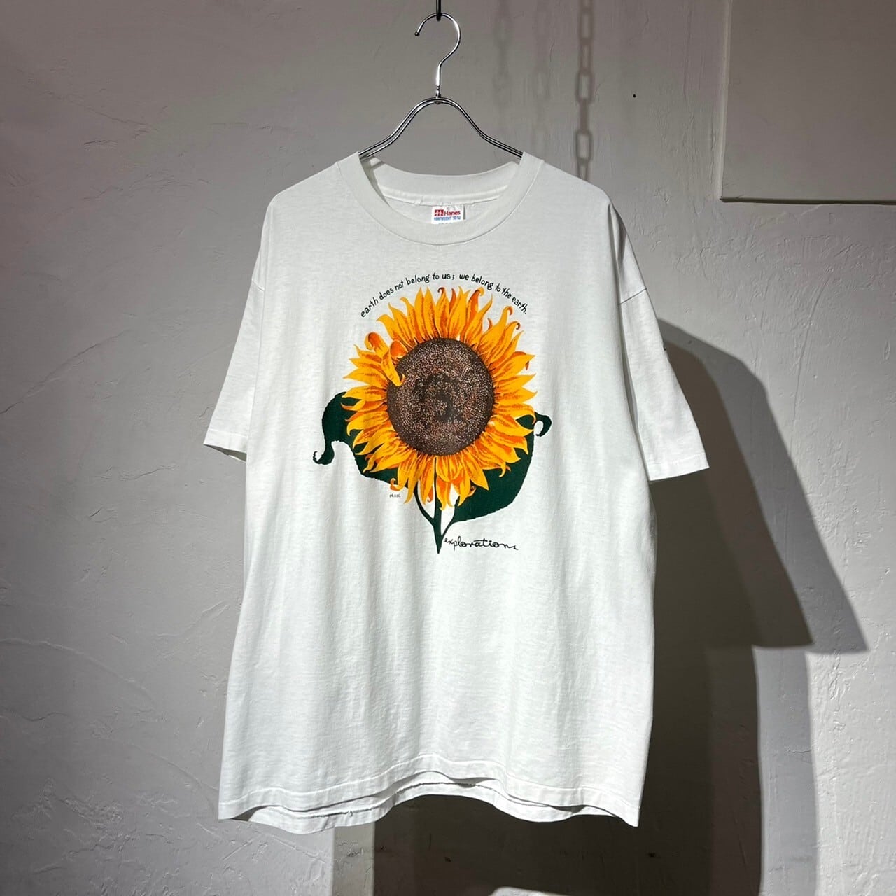 90s Hanes "Sunflower" Print Tee USA製