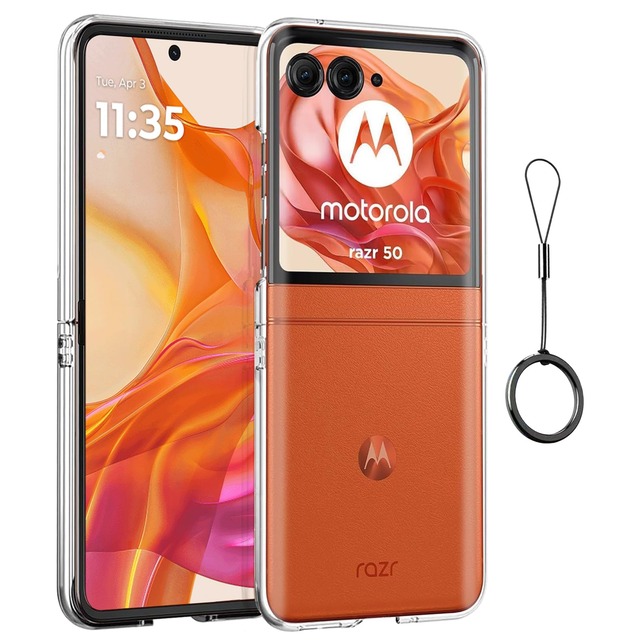 [TEELOFU] For Motorola Razr 50/50S/60/70 ケース クリア 衝撃吸収 透明 耐衝撃カバー 防塵 薄型 落下防止 全面保護 ストラップホール付 リングストラップ付き 携帯便利 滑り止めシール付属 インストール簡単 モトローラ Razr50 / Razr60 / Razr70 対応 [クリア]