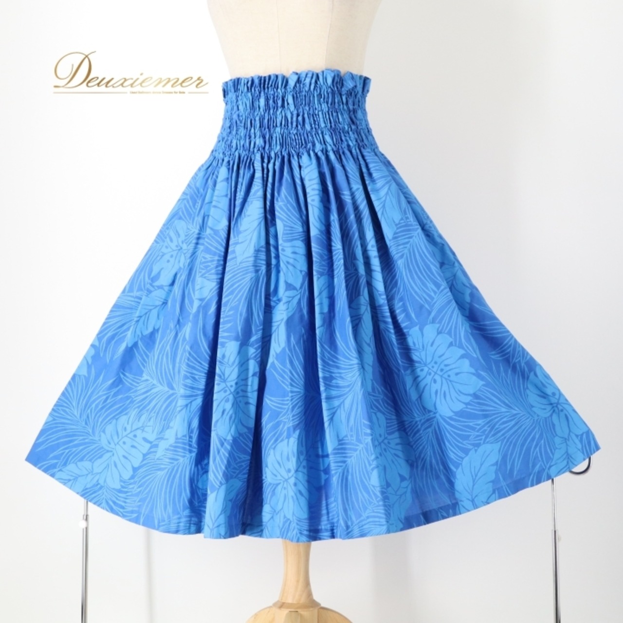 フラダンス 衣装 パウスカート ブルー系 ハレハワイイ 日本製 モンステラ柄 ハワイアンプリント 植物柄 アロハ フラ ダンス レッスン 練習 ケース付き 華やか 鮮やか さわやか かわいい おしゃれ シングル スカート 軽やか 上品 青 水色 フラダンス衣装 モンステラ おしゃれなスカート 華やかカラー 発表会 ダンス用スカート 女性用 お洒落 フラレッスン
