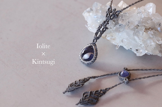 [Iolite × KINTSUGI]  Pendant   -ai-