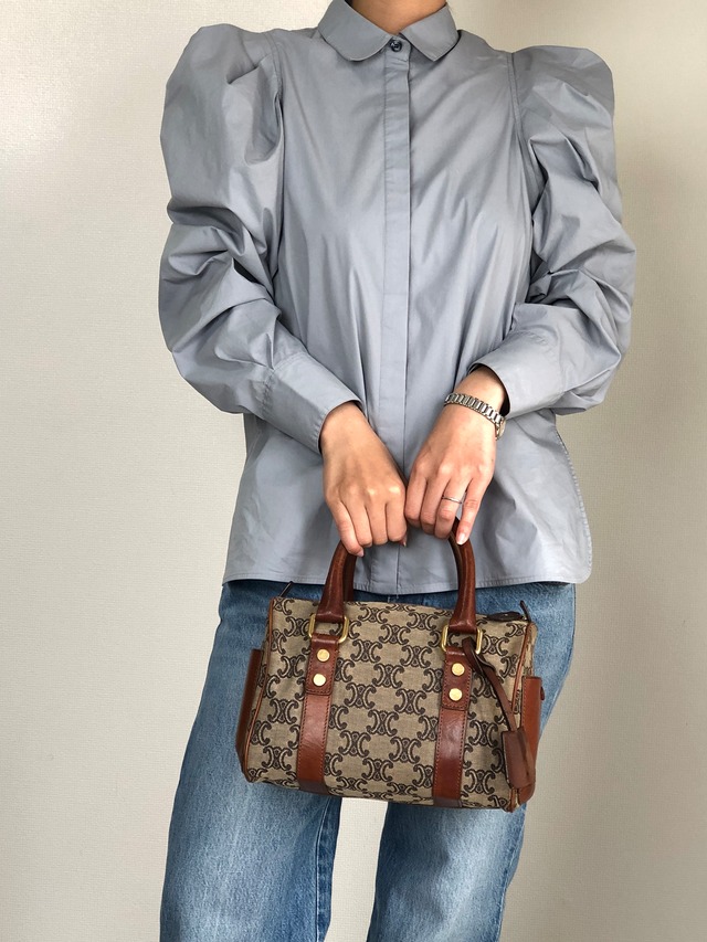 CELINE セリーヌ トリオンフ ハンドバッグ ベージュ キャンバス ミニボストン vintage ヴィンテージ オールド btsixw