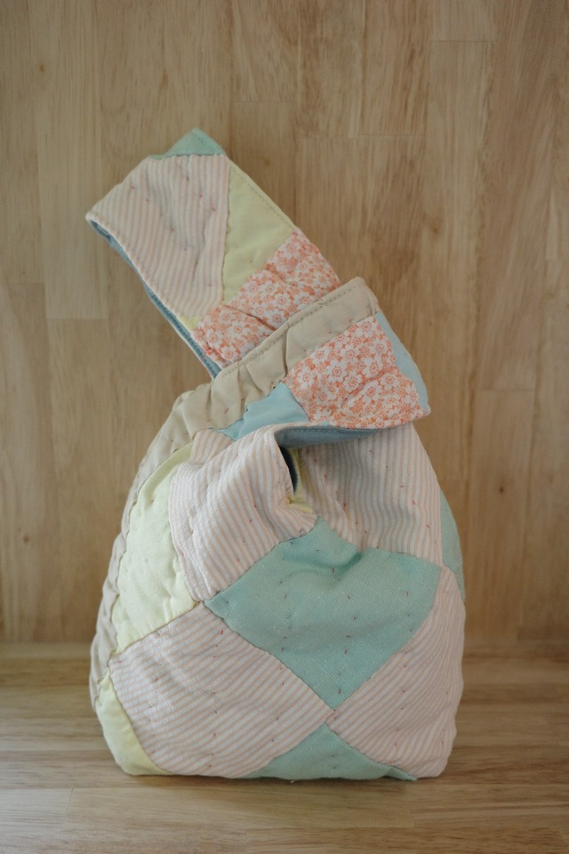 Handmade quilt knot bag