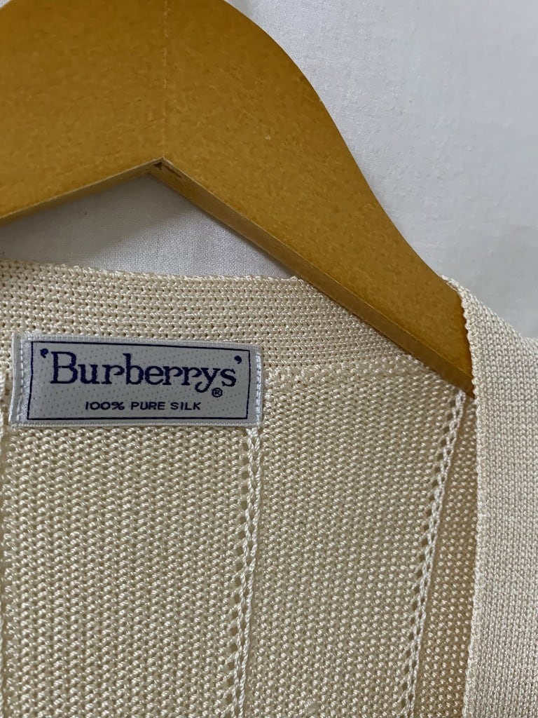 1980~90's Silk Fabric Design Spring Cardigan "Burberrys"