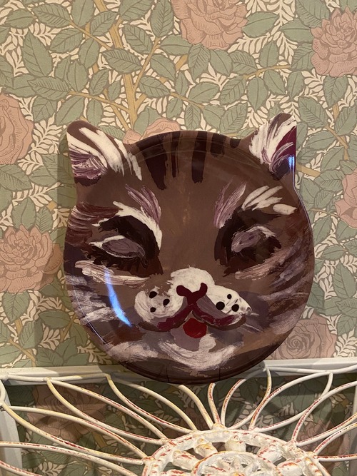 ナタリーレテ　猫　プレート　猫型　ダイカット　メラミン　douce　食器　絵皿