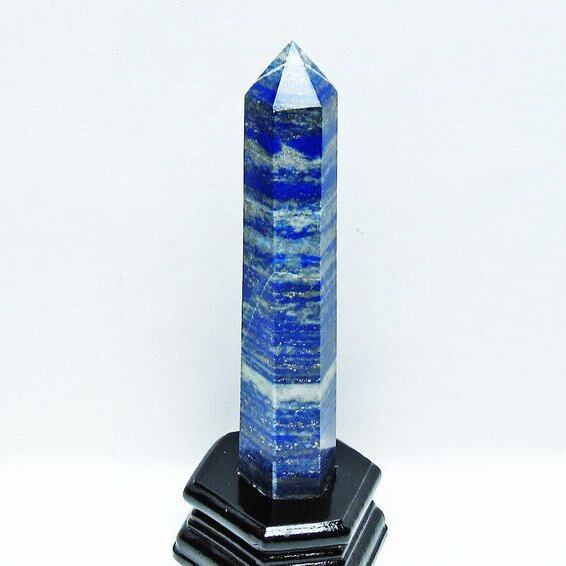 ラピスラズリ 六角柱 台座付属 一点物 152-3163