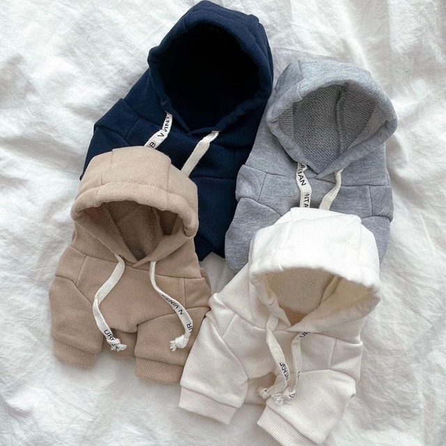 【全4色】フード付きシンプルパーカーでぽっかぽか♪ d1094