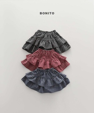 【予約】bonito  Check cancan skirt