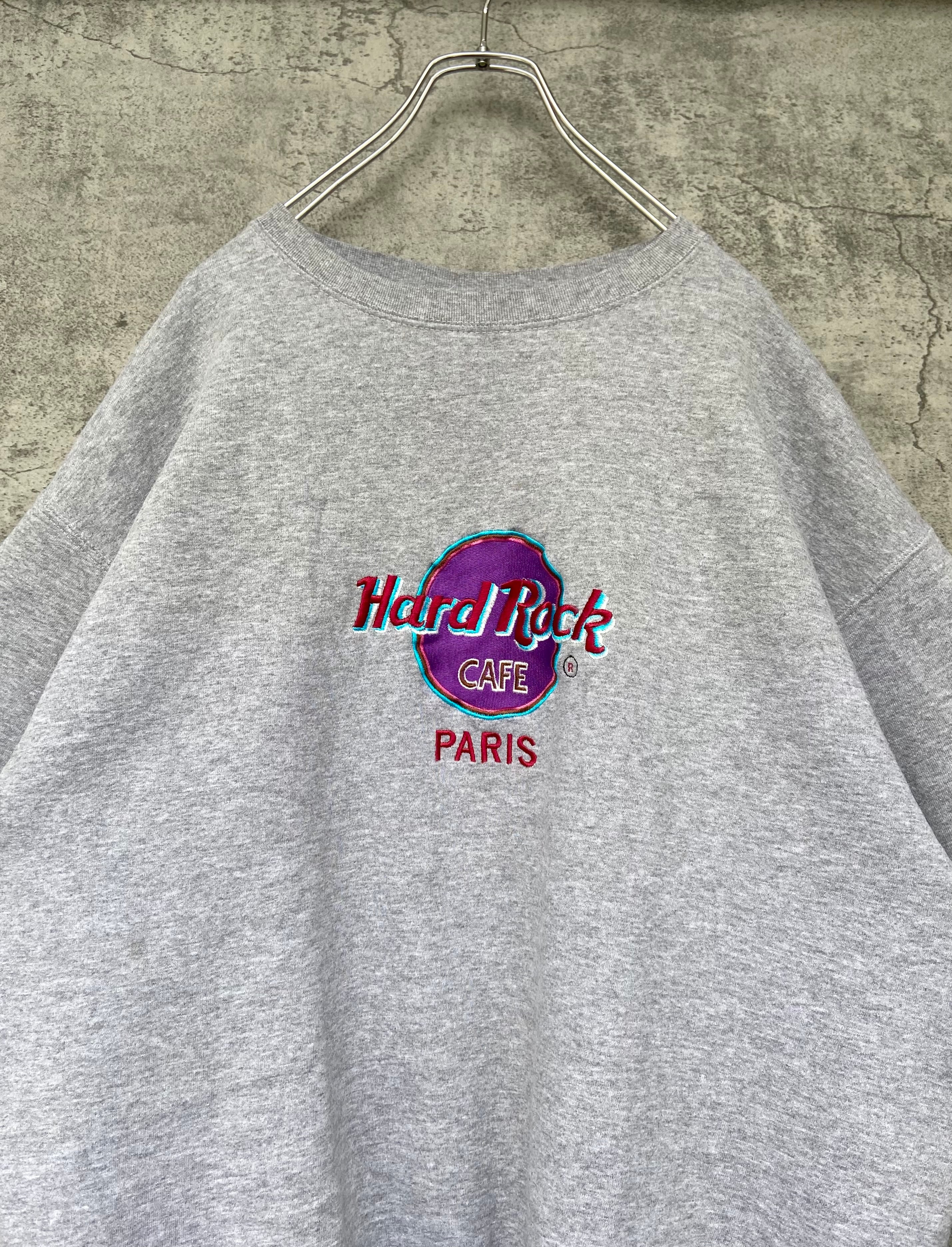 HardRock Cafe ハードロックカフェ XL スウェット 紫刺繍ロゴ オーバーサイズ