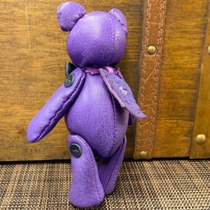 ジビエレザー鹿革ベルベア★マイスターの手作り「ベルズベア」広島パープル　写真の1点販売です