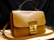 美品★miumiu ミュウミュウ MADRAS マドラス ハンド・ショルダー2way レザー バッグ 茶★ レトロクラシックな雰囲気が可愛らしい人気モデル