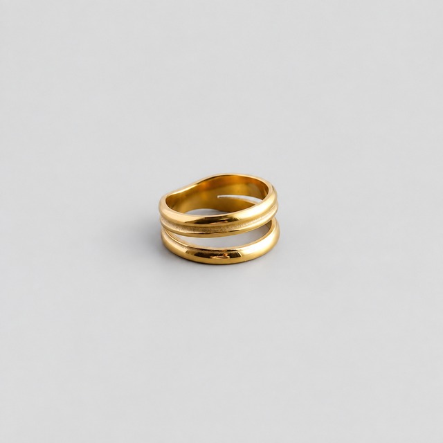316L double ligne ring  #r42　☆