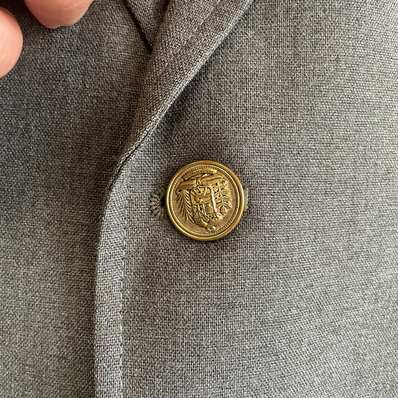 90年代 USA製 HAGGAR 金ボタン テーラードジャケット メンズL相当 古着 
