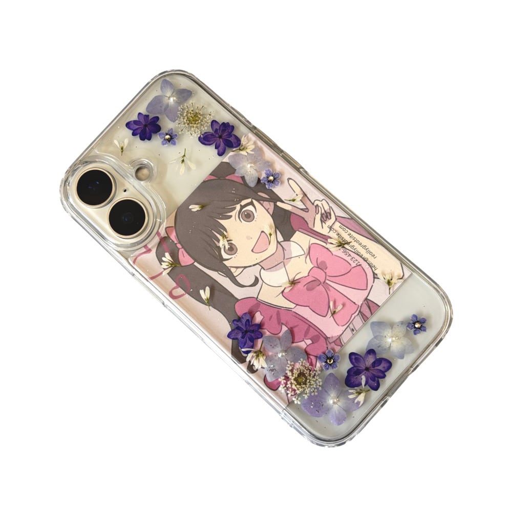 ほぼ全機種対応スマホケース】押し花スマホケース NO.520 2color