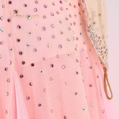 社交ダンス 衣装 チャコット Chacott スタンダードドレス ドレス ワンピース スタンダード ピンク フロート レース フリル デモ 競技 ダンス パーティ 発表会 日本製 ピンク系 かわいい 女性らしい フォーマル スカート揺れる おしゃれ パーティー衣装 社交ダンス用 競技用コスチューム