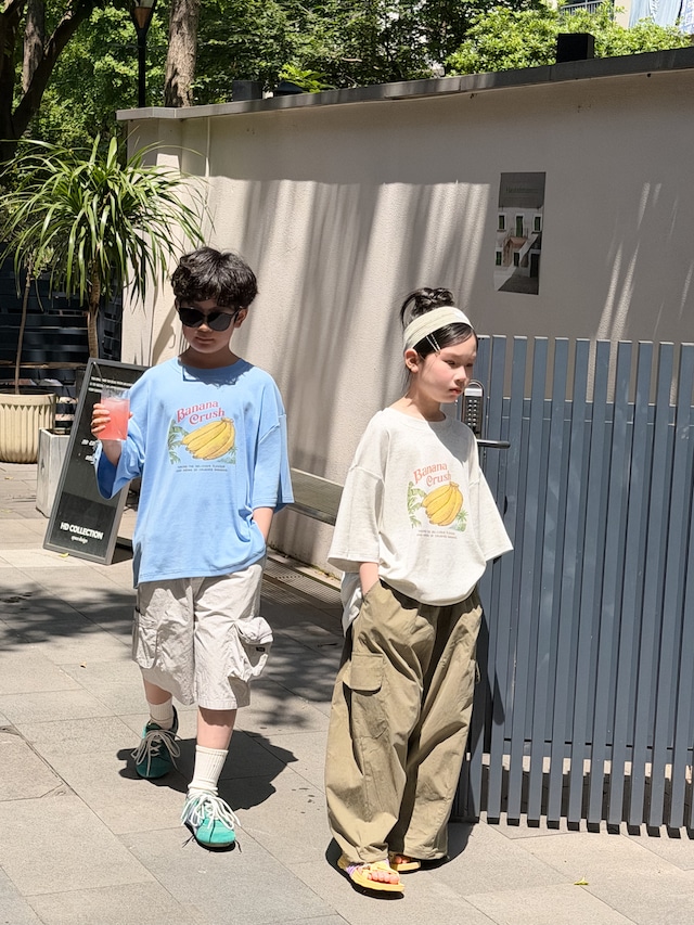 【KID】バナナクラッシュ英字プリント半袖Tシャツ - 15