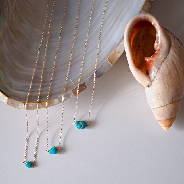 -Copper turquoise- necklace（M）【silver925】