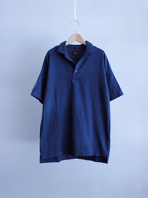 Garage.U.W RIPPLE GERMENT DYE PULLOVER SHIRT INDIGO