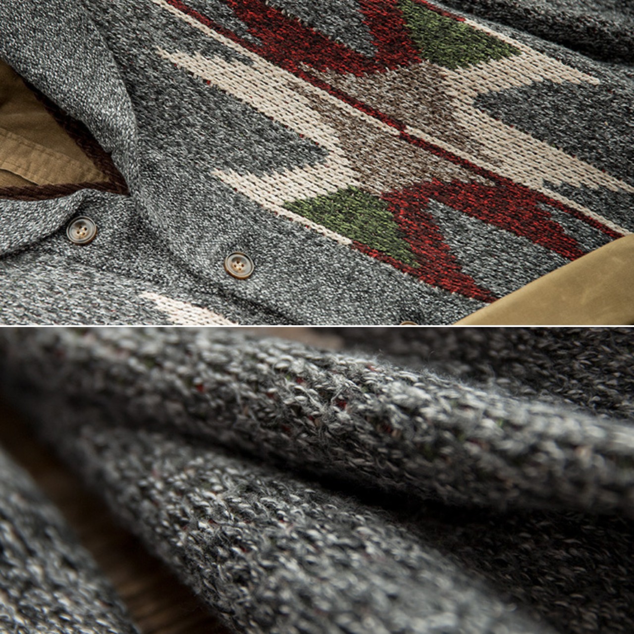 Geometric Knitted Cardigan Sweater / ジオメトリック ニット カーディガン セーター