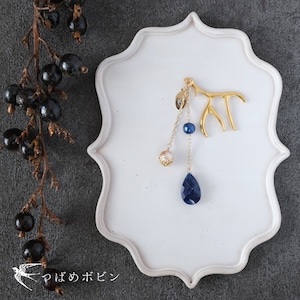 天然石とパールの帯飾り《インペリアルソーダライト/B》