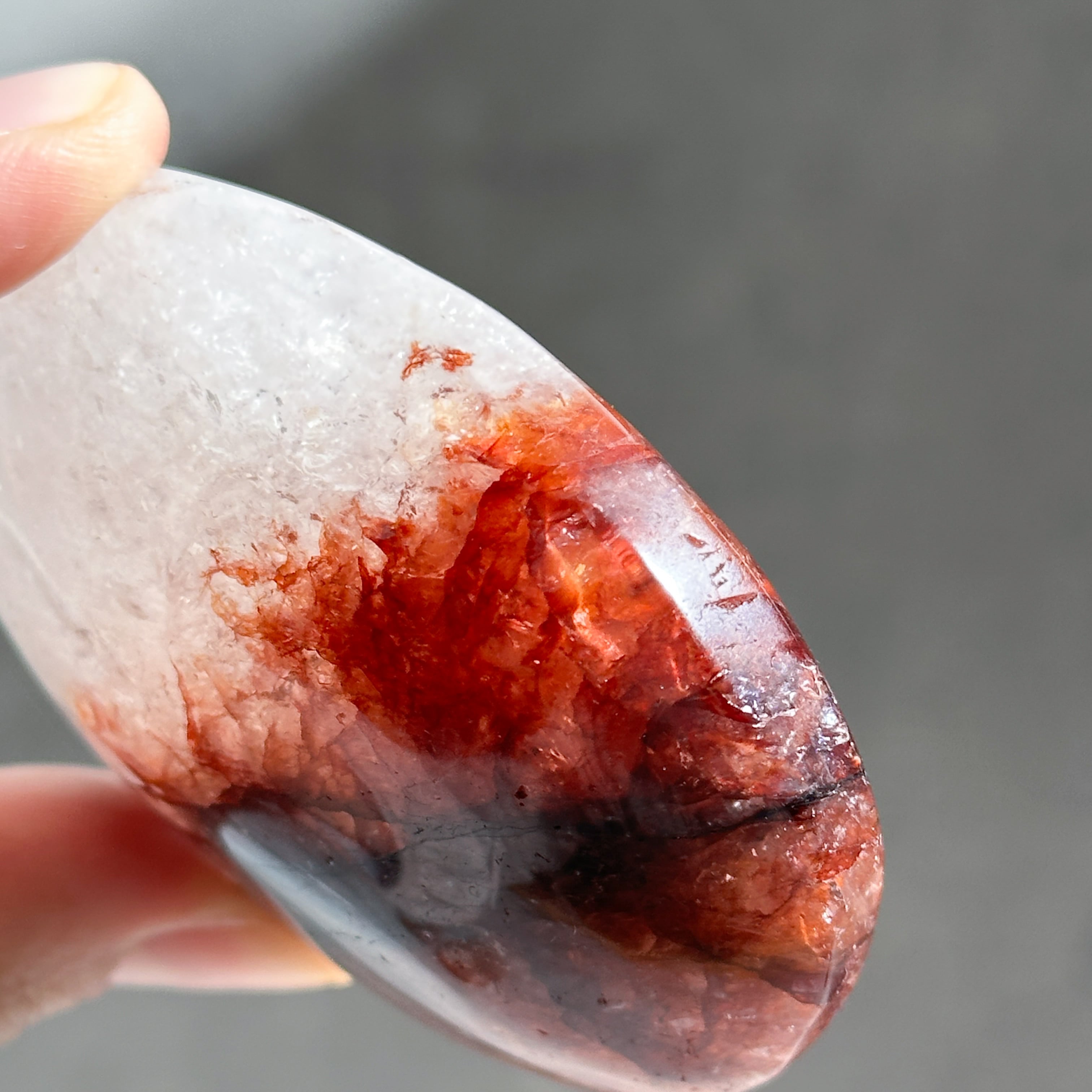 レッドヘマタイトクォーツ パームストーン32◇Red Hematite Quartz