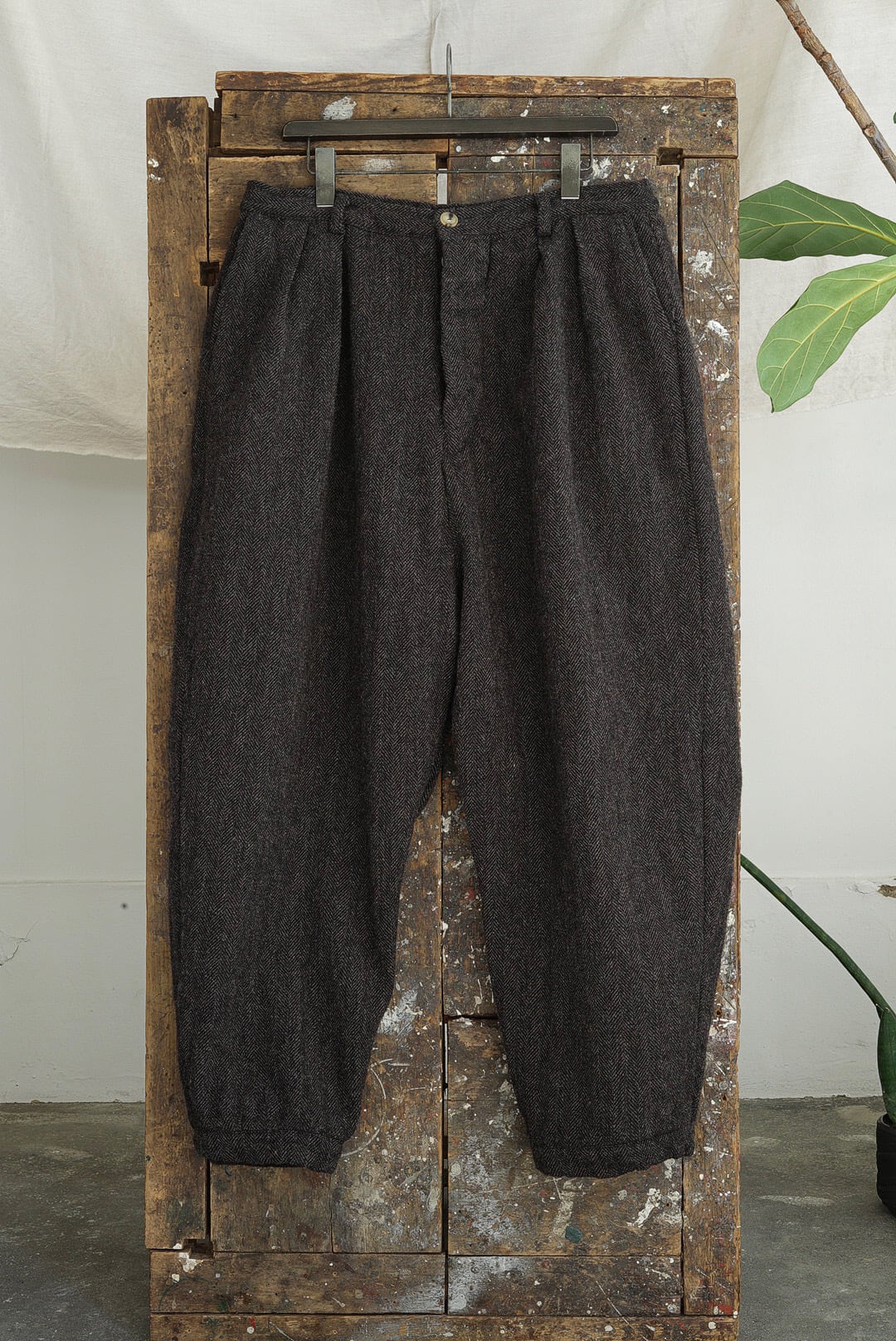 RICORRROBE - TROUSERS FAY - HERRINGBONE TWEED | Brownie