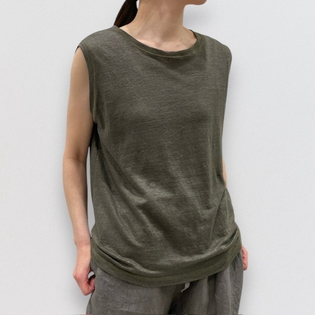 Vlas Blomme Linen Cotton Sheeting Tank Top