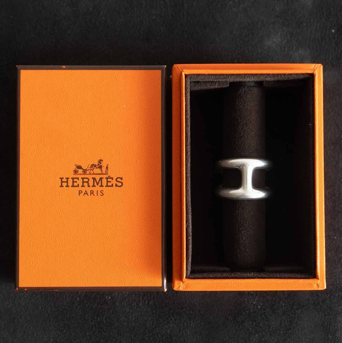 最高級】 HERMES 【オスモズ GM リング】 53 エルメス シルバー 925