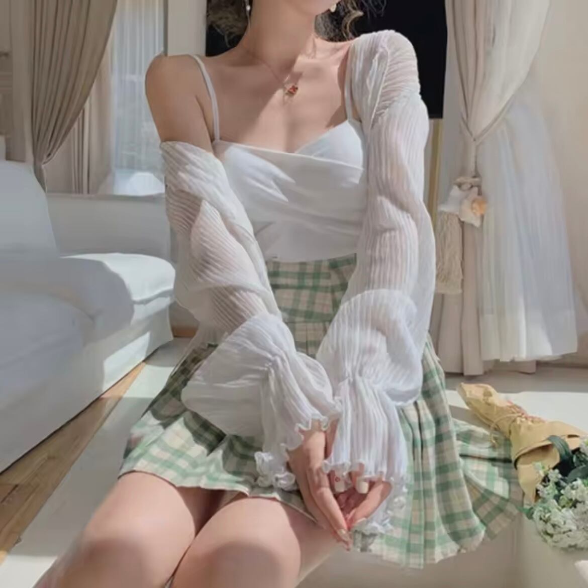 シフォンシアーカーディガン