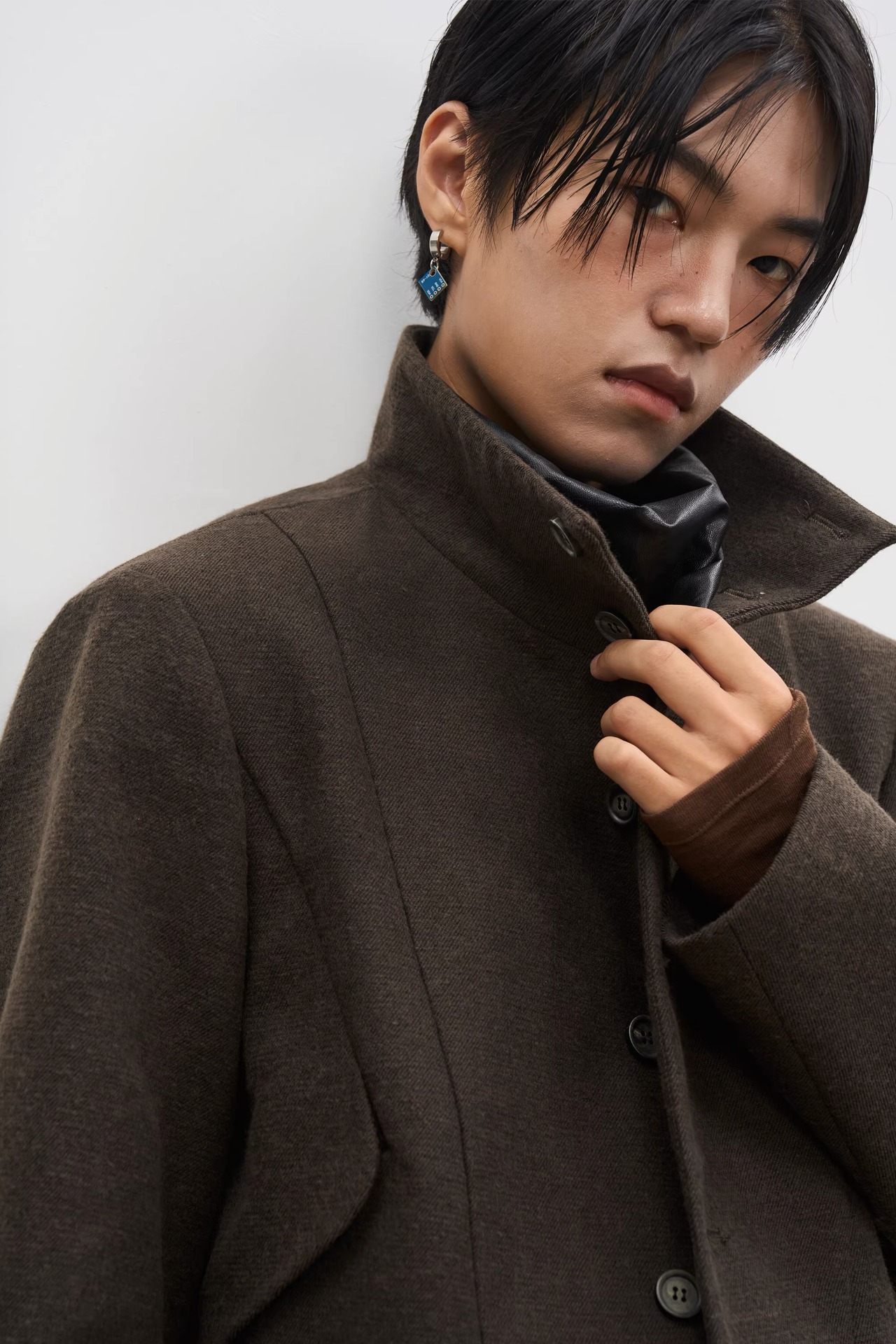 SOUTHFISH Vintage Stand Collar Cropped Jacket