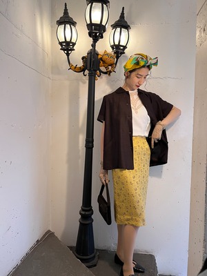 40's-50's Vintage Rayon short sleeve Jacket