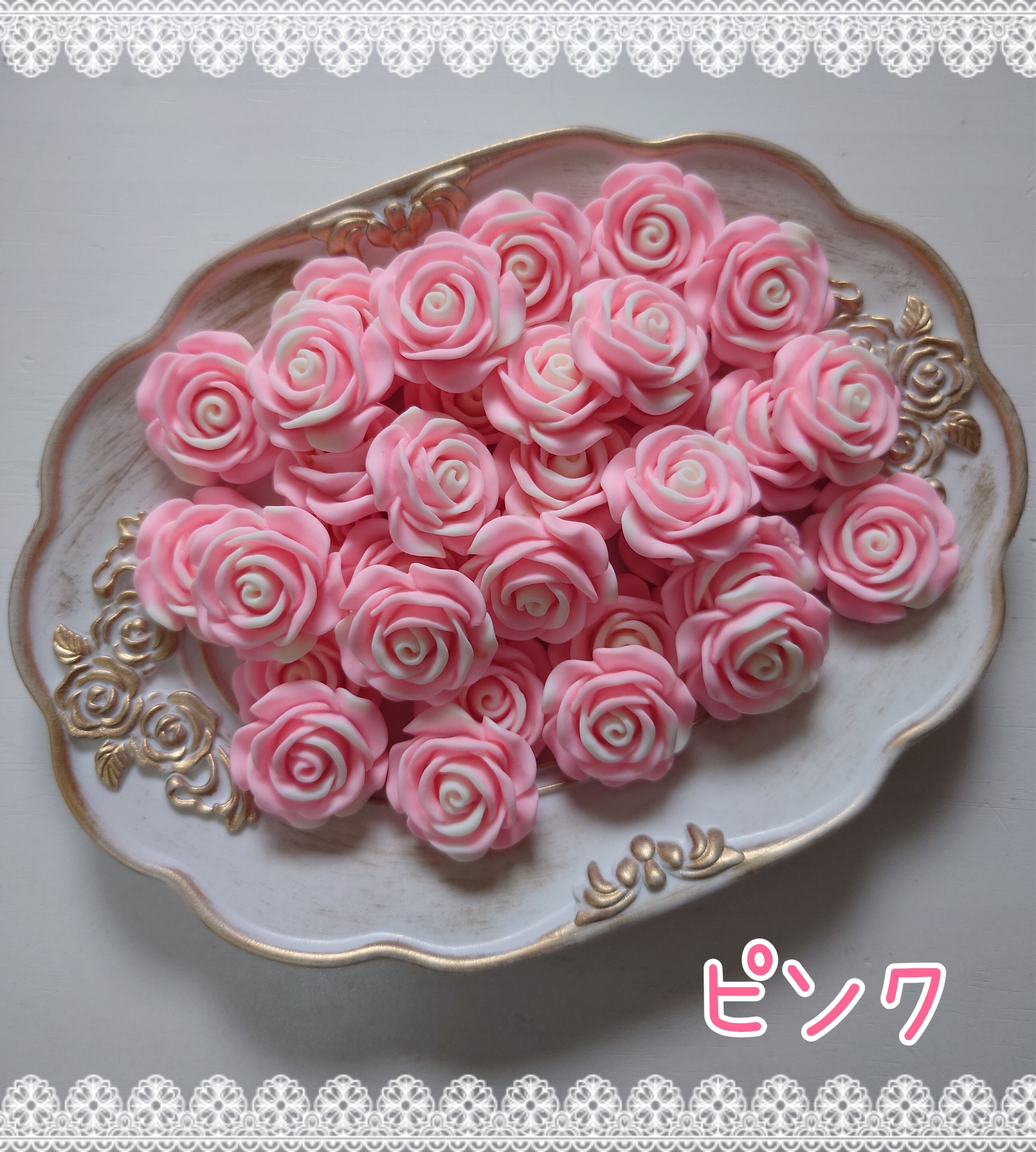 5個]蓄光カラフル薔薇／5色:25mm×25mm | embellir⭐︎.°