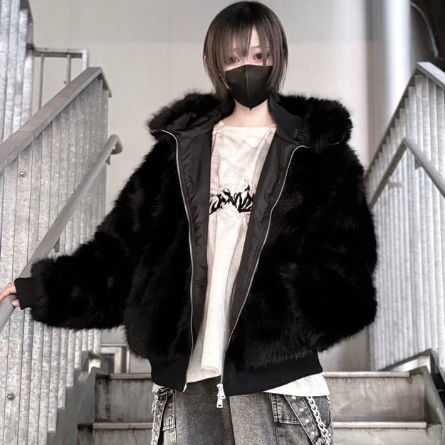 【CANDY SELECT】ストレートファークロス刺繍ブルゾン 320476 サブカル 地雷系 グランジ ストリート メンズ レディース ユニセックス