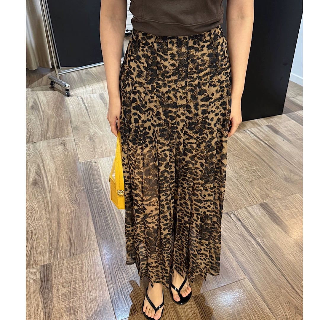 韓国風 ヒョウ柄 ロングスカート YH8166