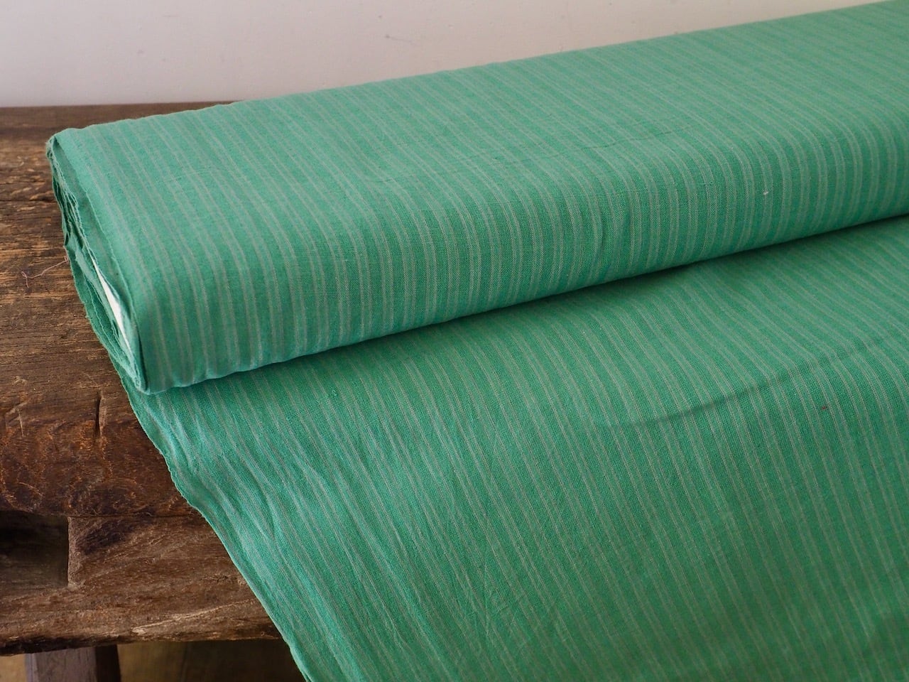 bengal fabric b44 green stripe