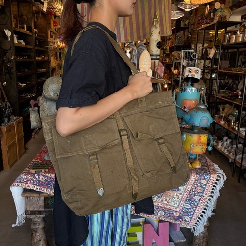 Czech M60 Remake Tote Bag  Cotton　チェコ　リメイクトートバッグ　コットン　ミリタリー　A4　カーキ　グリーン　オリーブ　軍物　1960年代　ヴィンテージ