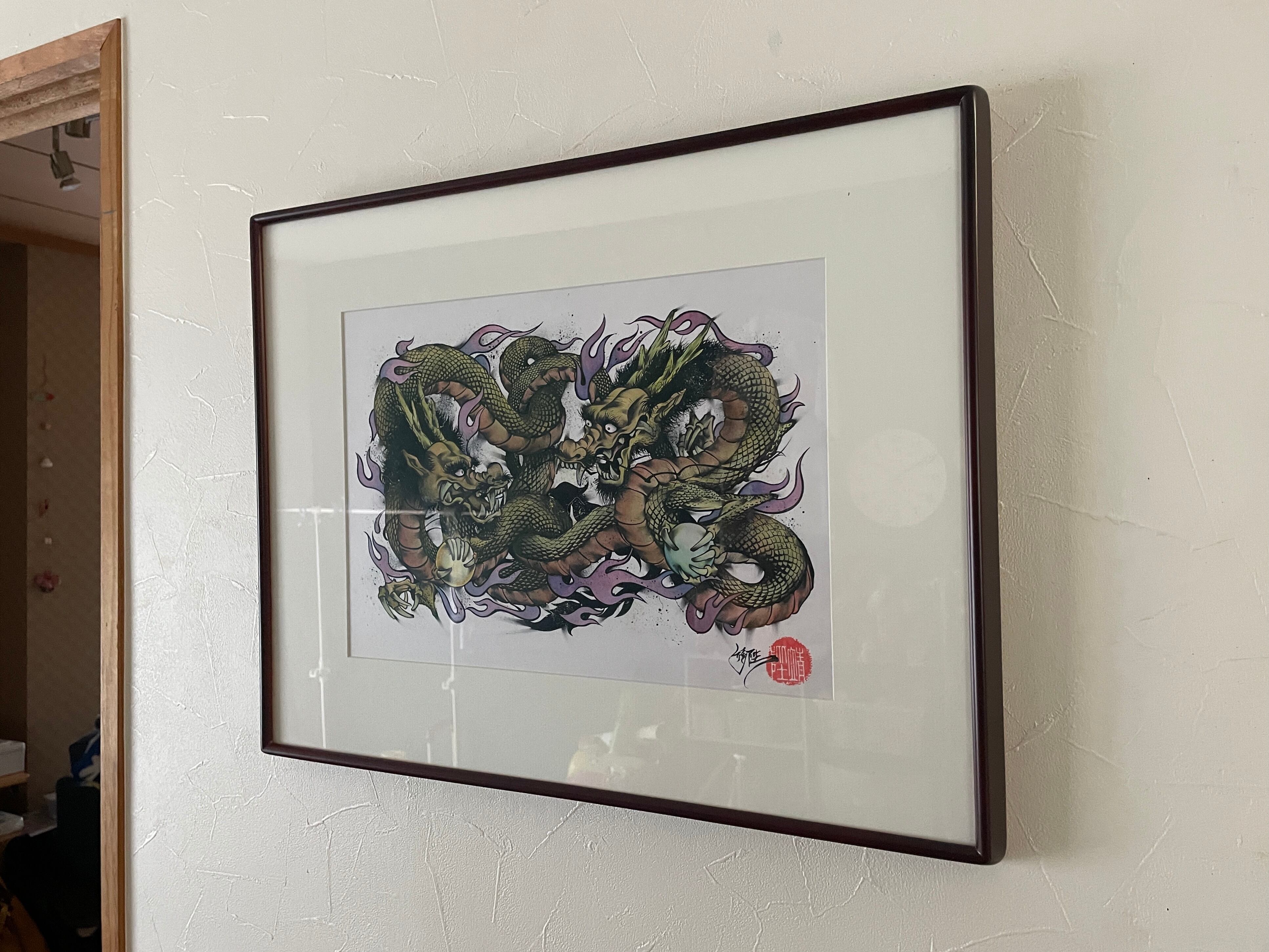 墨彩画【双龍神図】 | Yasunori Kimata