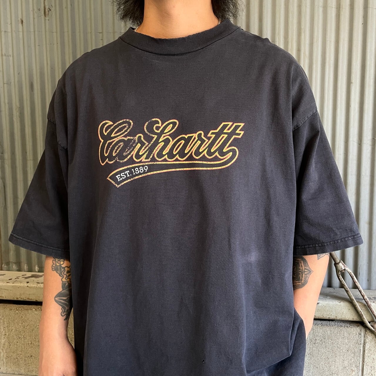 ビッグサイズ Carhartt カーハート ロゴプリントTシャツ メンズ2XL相当