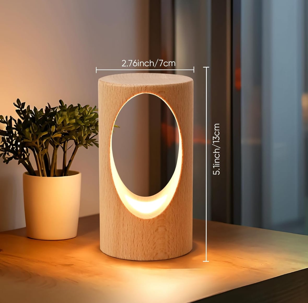 LEDの木製の電気スタンド、寝室のベッドサイドのナイトライト、調光