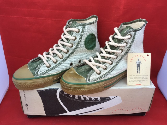 CONVERSE（コンバース） ALL STAR Hi（オールスター） 5 24cm 白/緑/茶色 90s USA ⑪