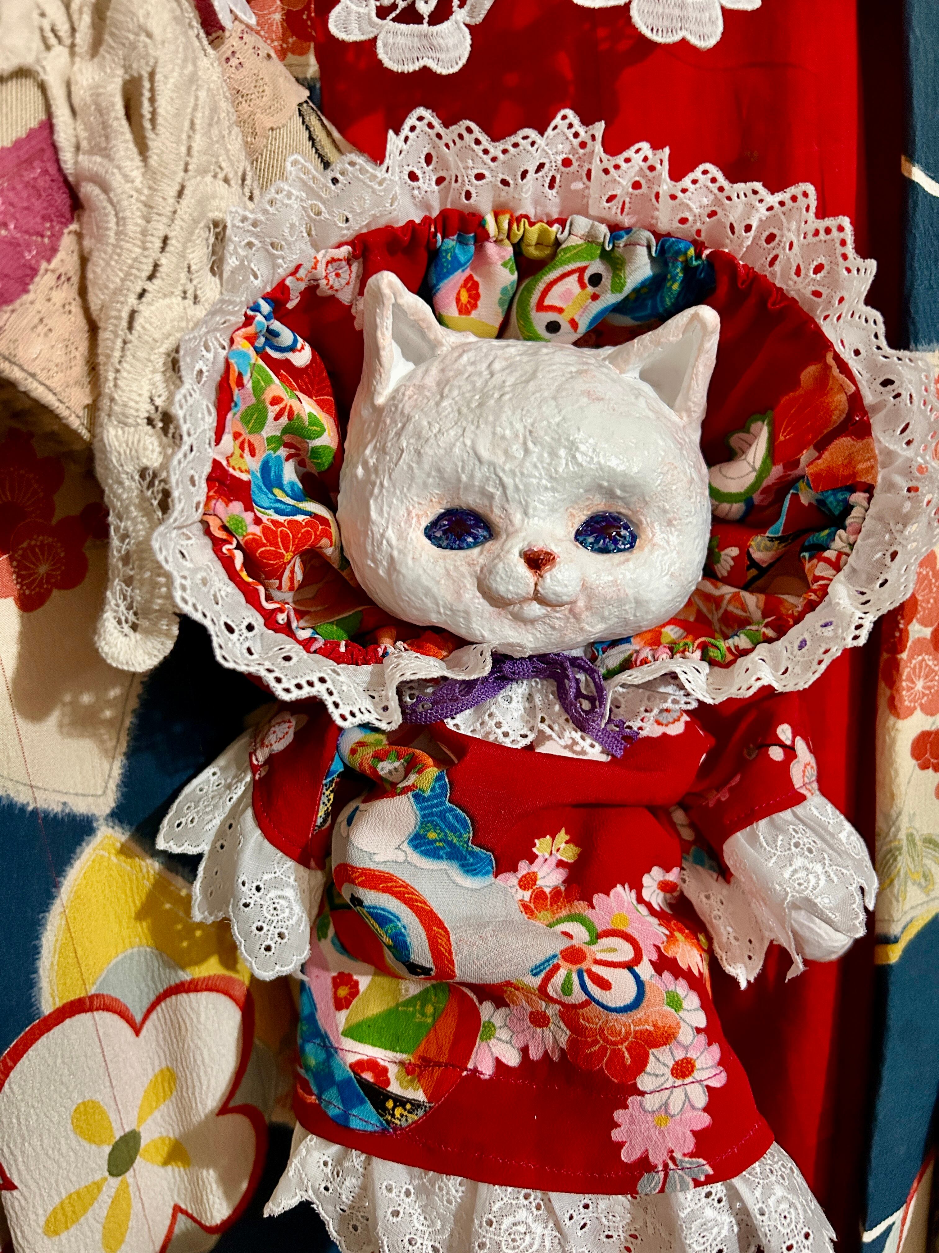 ねこビスク「鈴音」ねこ 文化人形 猫ドール 大正ロマン 昭和レトロ