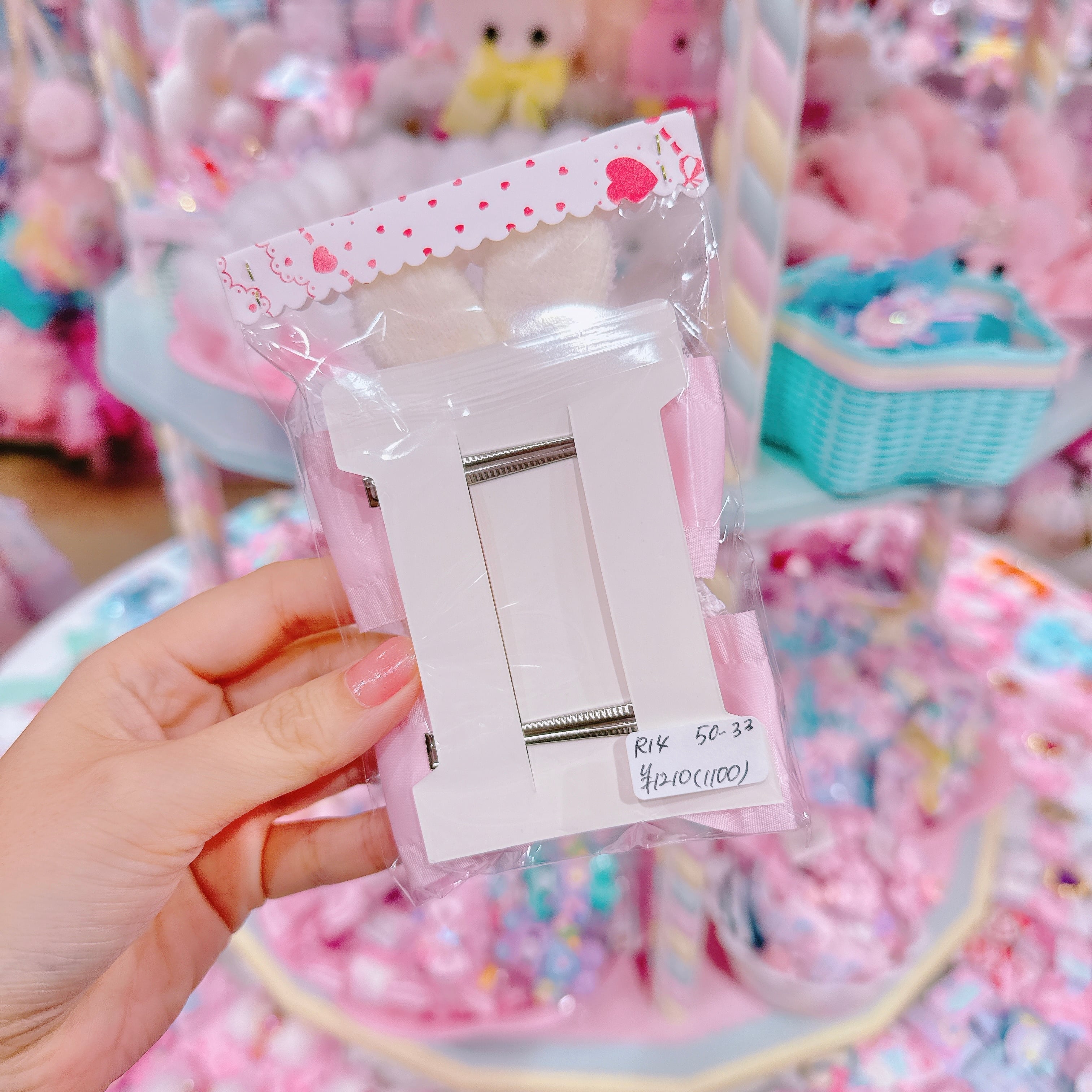 【R14】50-33うさ耳付きツインヘアクリップ