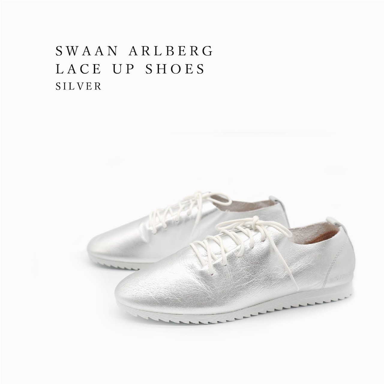 SWAANARLBERG スワンアルバーグ シューズ レディース　レザーシューズ LACE UP SHOES SW-L01-L01-SV SILVER シルバー