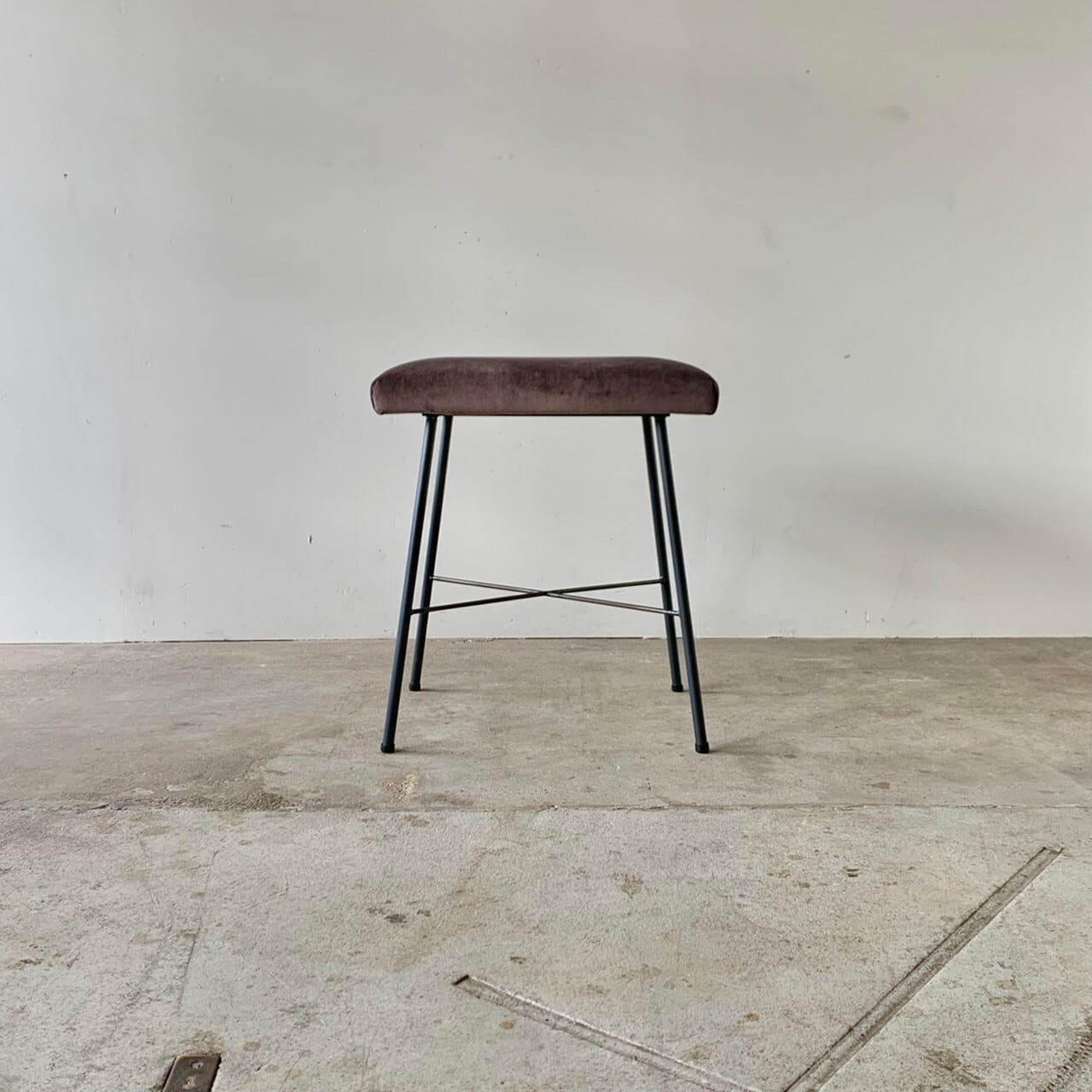 STスツール/クッション［角］古家具　0761